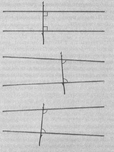 Рис. 5. Евклидов постулат параллельности