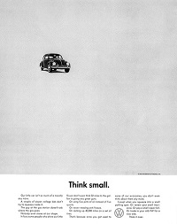 Рис. 1. Реклама «Жука» комапнии Volkswagen Помни о малом