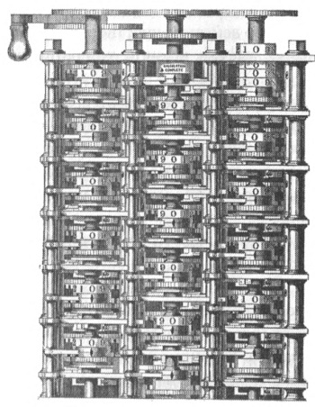 Рис. 3. Деревянная модель (1853) небольшой части разностной машины