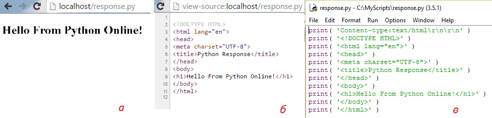 Рис. 17. Интерпретация файла-скрипта Python в браузере
