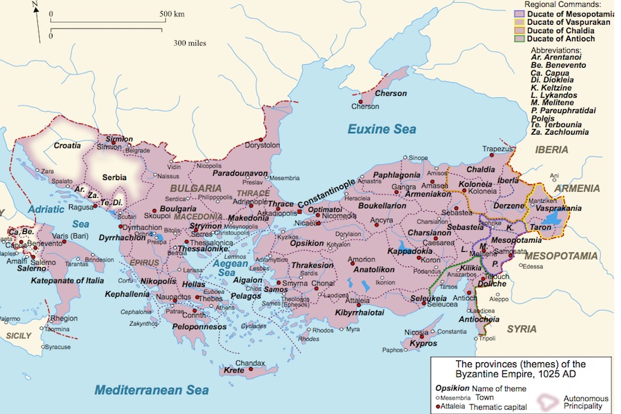 Ris. 3. Vizantijskaya imperiya v 1025 g.